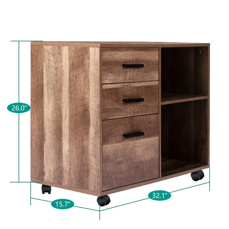 Millwood Pines Addilee 3Drawer Office Storage Wayfair